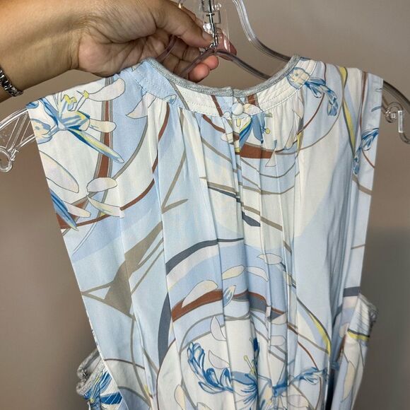 REISS VIENNA SWIRL PRINTED MINI DRESS Sz 0 Feminine quite Luxury Pockets - Picture 6 of 9